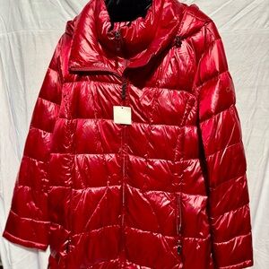 Calvin Klein Shiny Red Puffer Jacket